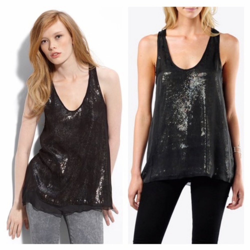 Joie Galina Silk and Sequins Tank
